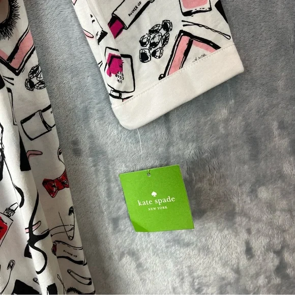 NWT Kate Spade Dream A Little Dream Nightshirt Sz Large Multicolor Lipstick - Picture 10 of 14